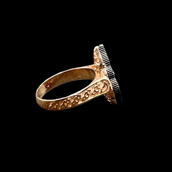 Spectacular rose gold vermeil crystal ring - Picture 4 of 4
